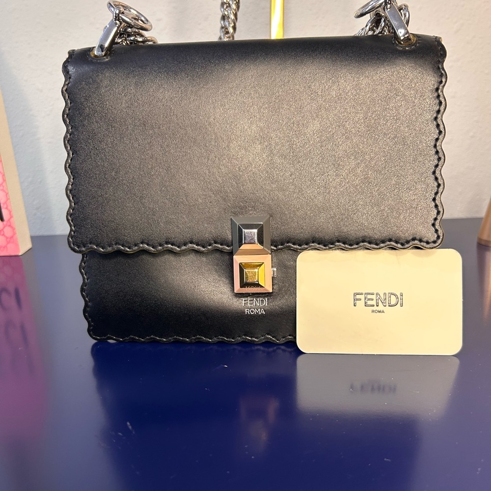Fendi Vitelo Liberty Scalloped Crossbody